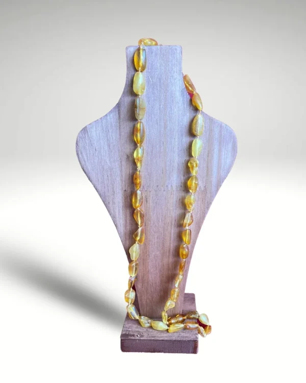 Yetişkin Kehribar Kolye – 54 cm Sarı Yassı Model – sarı yassı kehribar kolye